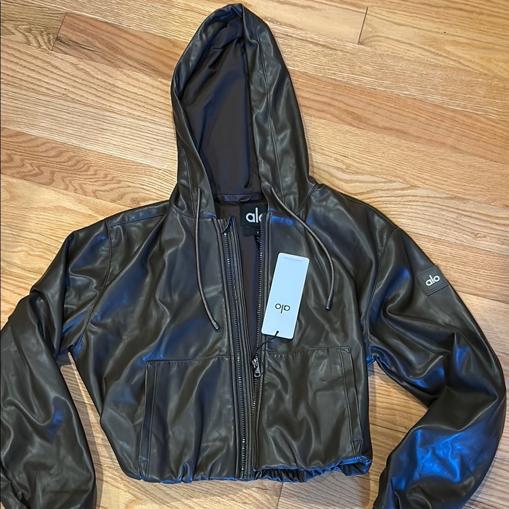 ALO Yoga Brown Women's Crop Hooded Jacket